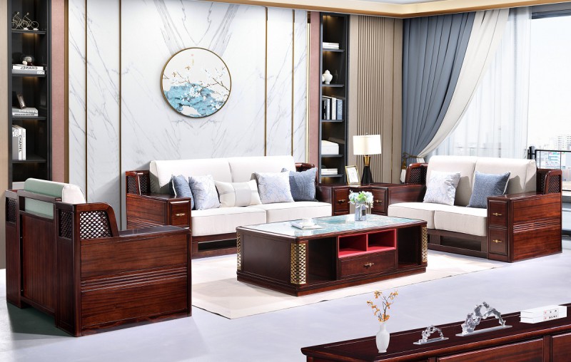 百福源康新中式烏金檀木沙發9319#普通常規