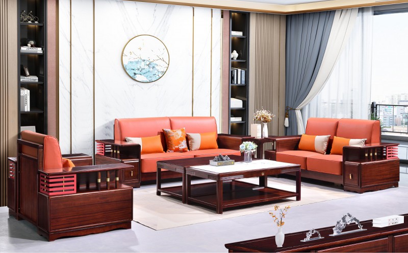 百福源康新中式烏金檀木沙發9322#普通常規