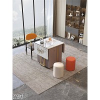 殿派家具，南康巖板茶臺，巖板餐桌椅，實木餐桌椅，奶油風餐桌，憲華家具廠家