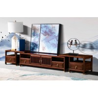 虔南世家天子系列南美黑檀新中式家具：Z139#電視柜、Z139-3#伸縮柜