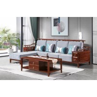 虔南世家天子系列南美黑檀新中式家具：Z137-3L#轉角沙發