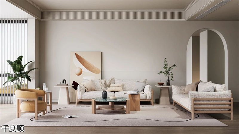 千度順奶油風白蠟木家具