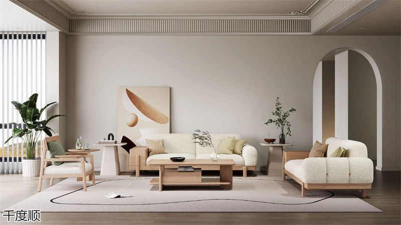 千度順奶油風白蠟木家具