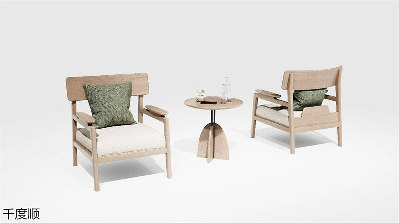 千度順奶油風白蠟木家具