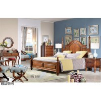 美式風(fēng)格家具，南康黃金梨木家具，歐美實木套房家具，贛品空間胡桃色美式家具廠家