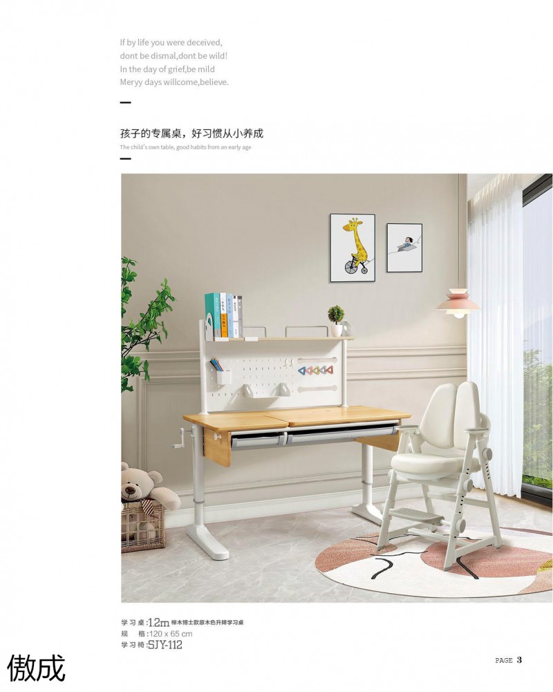 贛品空間-傲成兒童學習桌椅