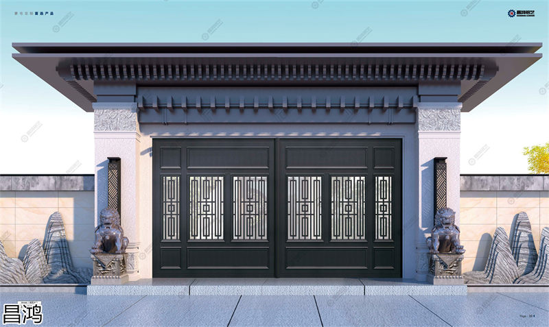 昌鴻鋁藝別墅庭院大門、陽臺護欄、鋅鋼欄桿、樓梯扶手