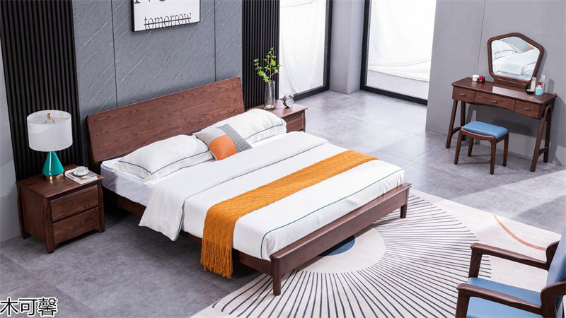 木可馨現代輕奢風格北美白蠟木套房家具
