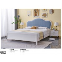 時(shí)尚輕奢風(fēng)格家具，南康實(shí)木床，靜音床，白油床，輕奢實(shí)木床，江西福茂家具生產(chǎn)廠家