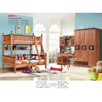 嘻哈年華金絲檀木青少年兒童床X01#子母床（盾牌）