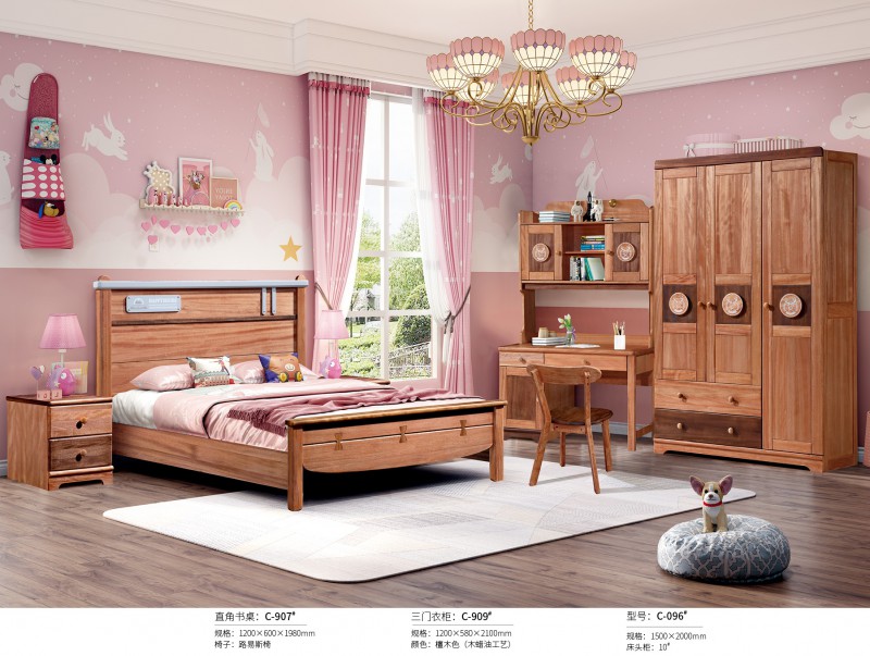 金絲檀木青少年兒童床C-096#