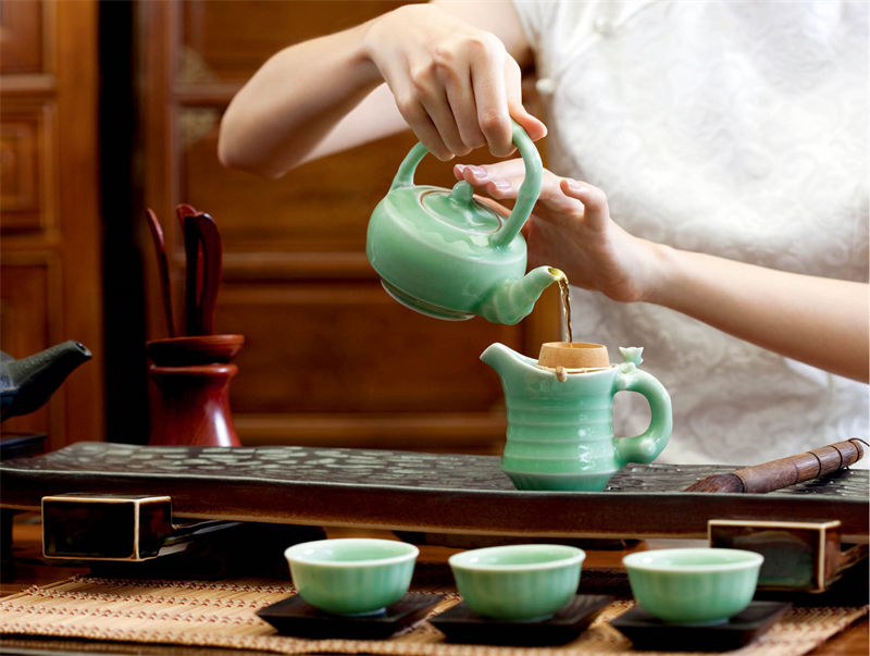 一木百緣實木茶臺博古架