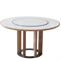 歌樂美白蠟木H8022圓餐桌