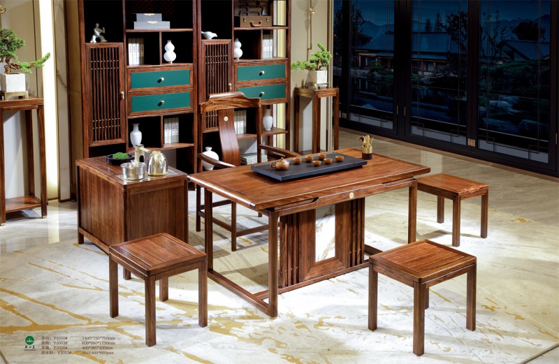 茶臺Y1010#、茶椅Y2003#、茶凳Y2008#、茶水柜Y1012#