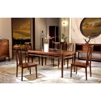 昌龍禾運新中式烏金木餐桌1-507#、餐椅1-519#、餐邊柜1-521#