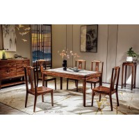 昌龍禾運新中式烏金木巖板餐桌1-501#、餐椅1-518#