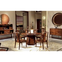 昌龍禾運新中式烏金木餐桌1-505#、餐椅1-515#、餐邊柜1-521#、斗柜1-321#