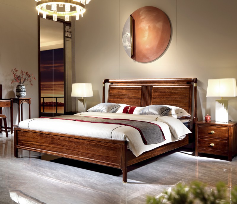 新中式床1-107#、床頭柜1-115#