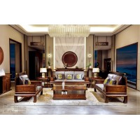 昌龍禾運新中式烏金木沙發1-2015#、長茶幾1-221#、角幾1-226（實木）#