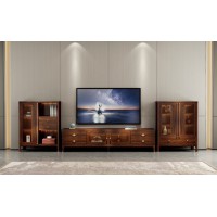 昌龍禾運新中式烏金木電視柜1-231#、左邊柜1-253#、右邊柜1-255#