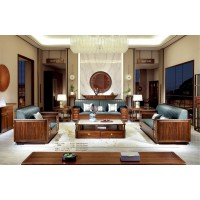 昌龍禾運新中式烏金木沙發1-209#（冬夏款）、長茶幾1-229（巖板）#、角幾1-226（實木）#