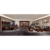 昌龍禾運新中式烏金木定制總裁辦公室#