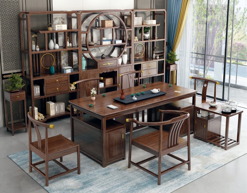 CT620茶臺(干泡款)、BG601茶水邊柜、CY628皇冠椅、CY629中元椅