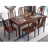 衛府里新中式烏金木DZ602長餐桌、DY619餐椅