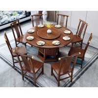 衛府里新中式烏金木CZ612圓桌、CY611餐椅