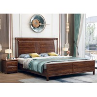 衛府里新中式烏金木?C618床、CG606床頭柜