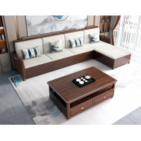 衛府里新中式烏金木SF616轉角沙發、KT605茶幾