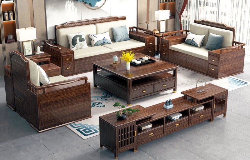 SF618沙發、KT609大方幾、KT606方幾、KG608伸縮地柜中柜、KG608伸縮地柜左右柜