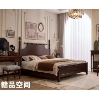 南康新美式中古風(fēng)家具，江西櫻桃色桃花芯木美式套房生產(chǎn)廠家，贛品空間家具招商